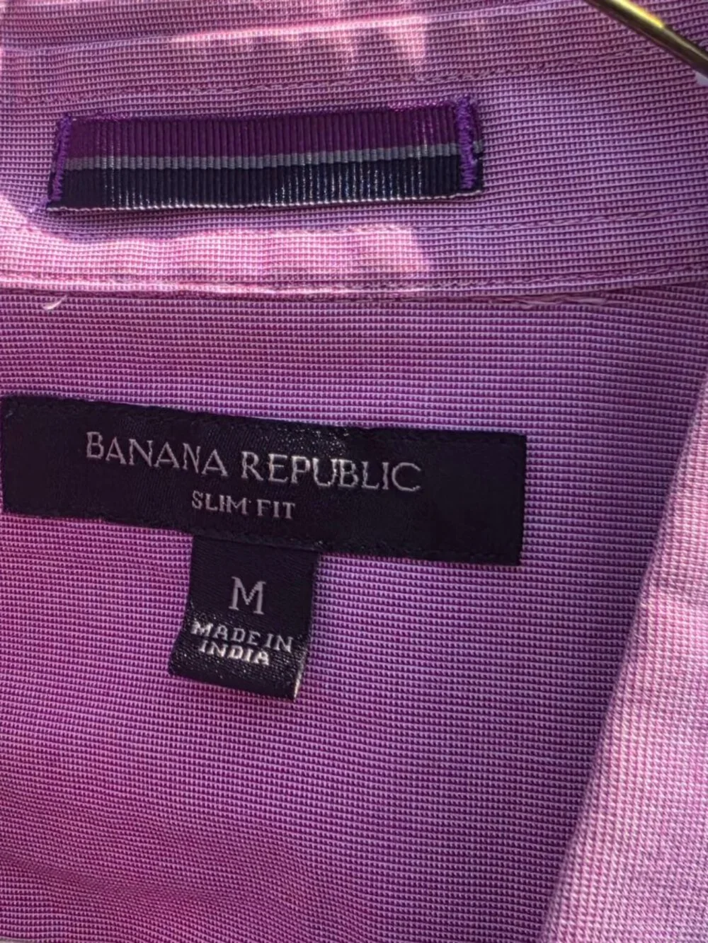 Mens Banana Republic snap western style long sleeve light red shirt